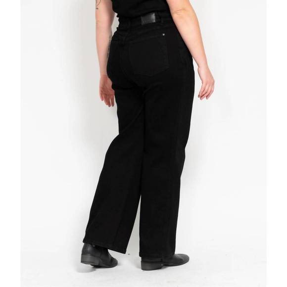 NEW JUDY BLUE high waist tummy control straight jeans jumpsuit in black - Picture 6 of 6